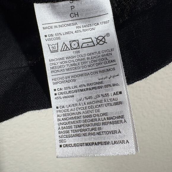 Old Navy Womens Small Sleeveless Linen Blend Crop Top Black Square Neckline - Picture 7 of 7